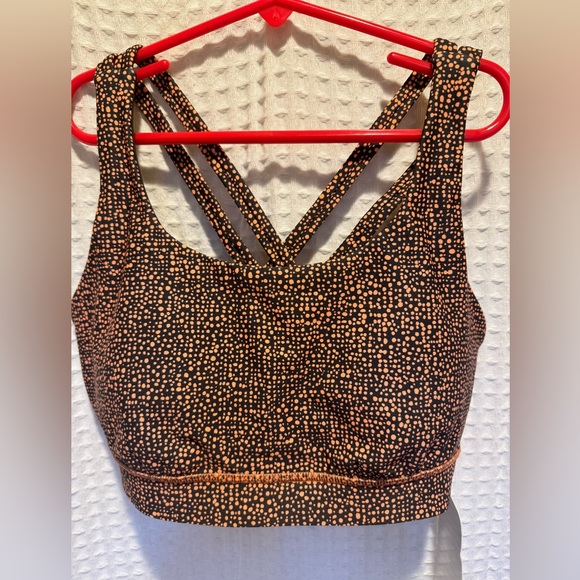 NWT Lululemon Energy Bra (H2O), Bubbles Sunny Coral Deep Coal. Gym/Swim, UPF 50+ - Picture 10 of 13